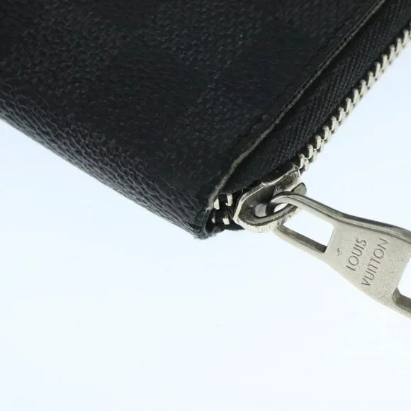LOUIS VUITTON Damier Graphite Zippy Organizer Long Wallet N63077 LV Auth 106425